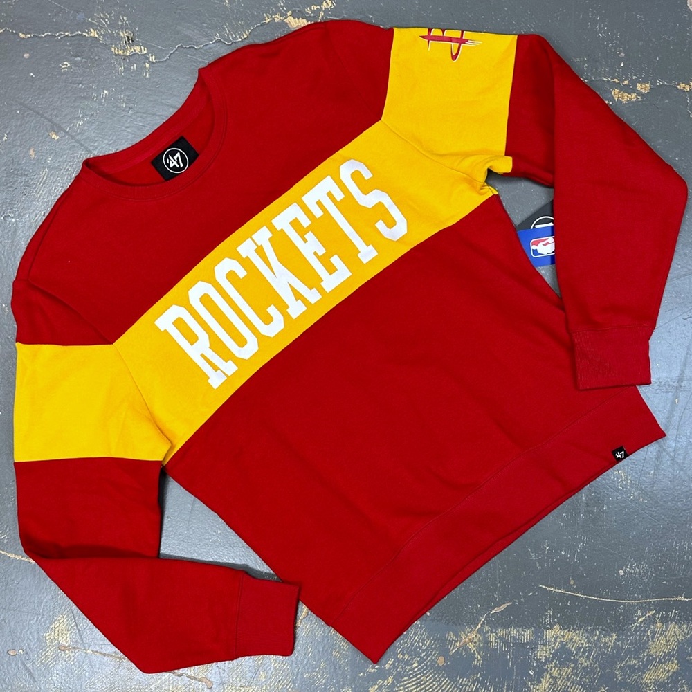 Houston Rockets Fleece Pull Over Crew Neck Sweater NBA ‘47 Large Basketball